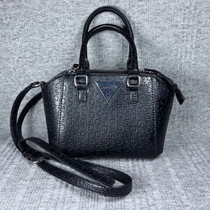Guess Kamri Mini Satchel Handbag Crossbody Purse Black Y2K PU Leather
